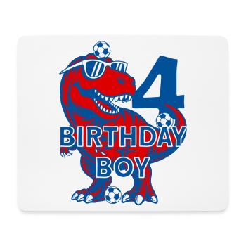 4 YEARS BIRTHDAY BOY FOOTBALL 4TH BIRTHDAY - Mouse Pad (horizontal) - white - Front