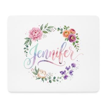 Jennifer Blütenkranz - Mouse Pad (horizontal) - white - Front