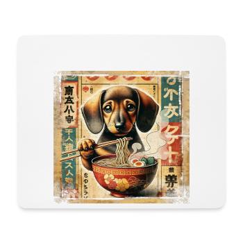 Dachshund Ramen Vintage Poster Style - Mouse Pad (horizontal) - white - Front