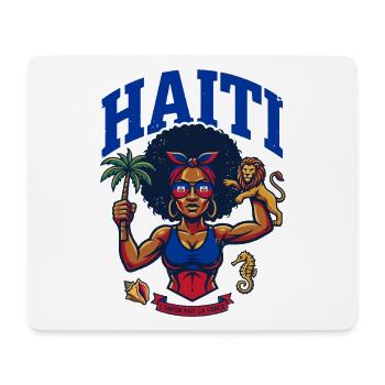Fierté Haïti Femme Forte Afro Caraïbes - Tapis de souris (format paysage) - blanc - Devant