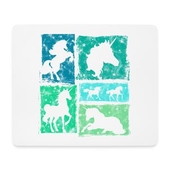 Licorne en perspective – Style rétro avec des étoiles - Tapis de souris (format paysage) - blanc - Devant