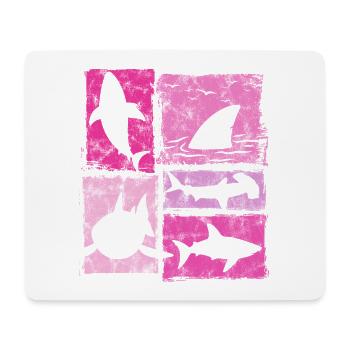 Graphisme Retro Silhouettes des Sharks - Tapis de souris (format paysage) - blanc - Devant