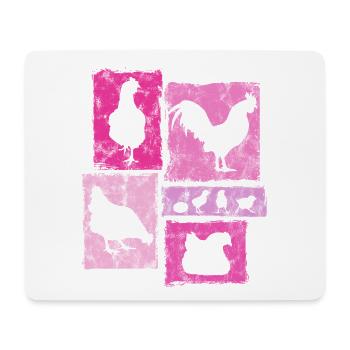 Chickens graphic for farmer and farm - Mouse Pad (horizontal) - white - Front