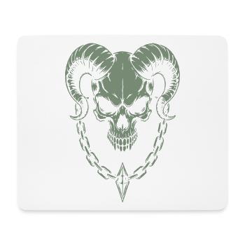 Schädel mit Hörner Widder Totenkopf - Mousepad (Querformat) - Weiß - Vorne