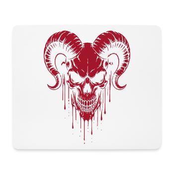 Schädel mit Hörner Widder Totenkopf - Mousepad (Querformat) - Weiß - Vorne