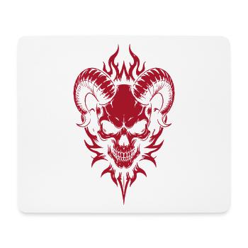 Schädel mit Hörner Widder Totenkopf - Mousepad (Querformat) - Weiß - Vorne