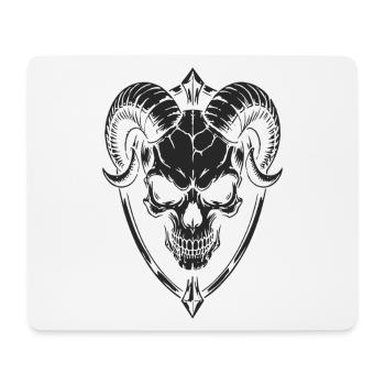 Schädel mit Hörner Widder Totenkopf - Mousepad (Querformat) - Weiß - Vorne