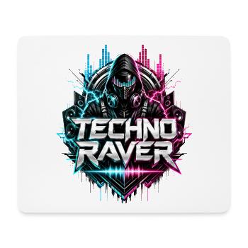 Techno Raver Neon Hood - Mousepad (Querformat) - Weiß - Vorne