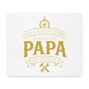 Meilleur Papa Du Monde Bricoleur Rétro - Tapis de souris (format paysage) - blanc - Devant