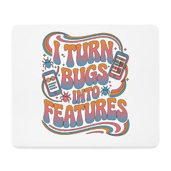 Mobile App Developer I Turn Bugs Into Programming - Mousepad (Querformat) - Weiß - Vorne