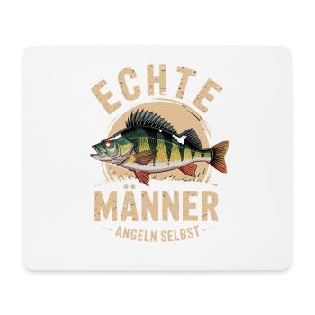 Echte Männer Angeln Selbst Lustiger Angler Spruch - Mousepad (Querformat) - Weiß - Vorne