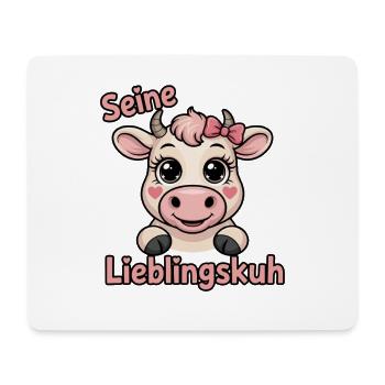  Seine Lieblingskuh Niedliche Cartoon Kuh Mit - Mousepad (Querformat) - Weiß - Vorne