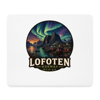 Lofoten Norwegen Küste Fjord Nordlichter - Mousepad (Querformat) - Weiß - Vorne