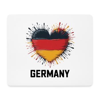  Herz mit Deutscher Flagge - Mousepad (Querformat) - Weiß - Vorne