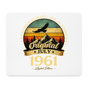 Cadeau du 65e anniversaire Millésime juillet 1961 - Tapis de souris (format paysage) - blanc - Devant