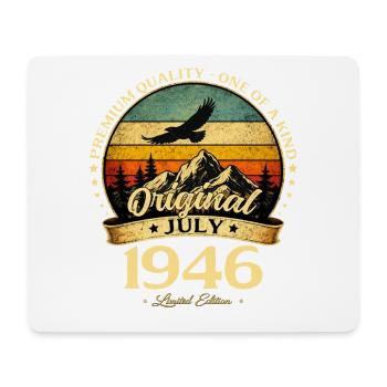 80. Geburtstag Geschenk Mann Oldtimer Juli 1946 - Mousepad (Querformat) - Weiß - Vorne