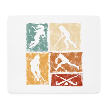 Hockey sur gazon Hockey en salle pour femmes filles - Tapis de souris (format paysage) - blanc - Devant