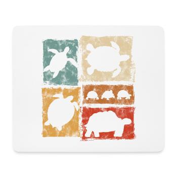 Tortues en perspective Imprimé vintage - Tapis de souris (format paysage) - blanc - Devant