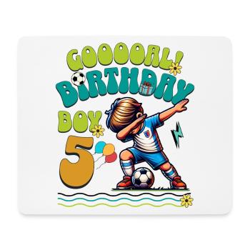 5 . Geburtstag Fußball - Mousepad (Querformat) - Weiß - Vorne