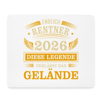 Rente 2026 - Mousepad (Querformat) - Weiß - Vorne