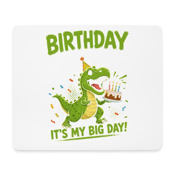 Gâteau Saurus d’anniversaire T-rex Dino Party Roar - Tapis de souris (format paysage) - blanc - Devant