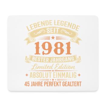 1981 Jahrgang Legende Vintage 45. Geburtstag - Mousepad (Querformat) - Weiß - Vorne