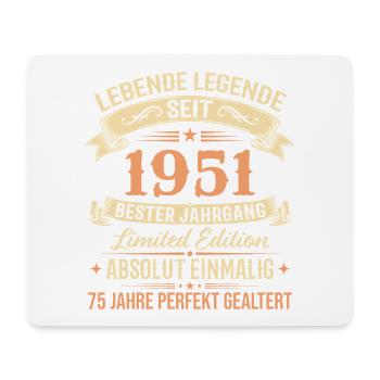1951 Jahrgang Legende Vintage 75. Geburtstag - Mousepad (Querformat) - Weiß - Vorne