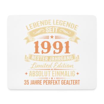 1991 Jahrgang Legende Vintage 35. Geburtstag - Mousepad (Querformat) - Weiß - Vorne