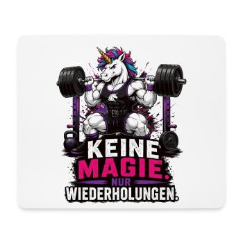 Einhorn Gym Keine Magie nur Wiederholungen Shirt - Mousepad (Querformat) - Weiß - Vorne