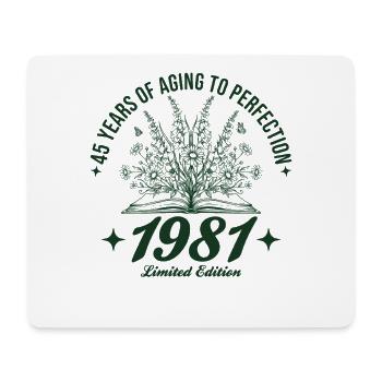 45e anniversaire Fleurs sauvages vintage 1981 rétro - Tapis de souris (format paysage) - blanc - Devant