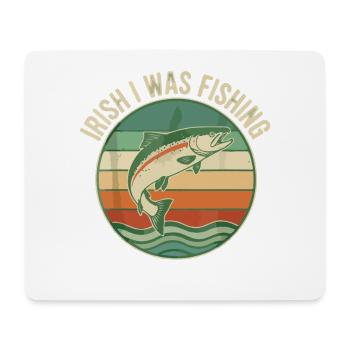 Irish I Was Fishing Retro Fisch - Mousepad (Querformat) - Weiß - Vorne
