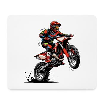 Motocross racer in sprint - Mouse Pad (horizontal) - white - Front