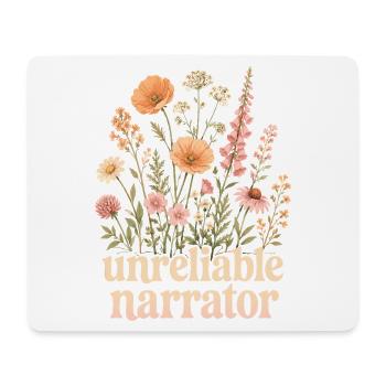 Unzuverlässiger Erzähler, Buchliebhaber, Autor - Mousepad (Querformat) - Weiß - Vorne