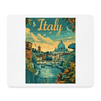 Italien Panorama am Tiber - Mousepad (Querformat) - Weiß - Vorne