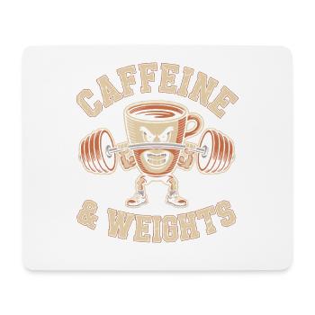 Krafttraining Caffeine & Weights Bodybuilding Gym - Mousepad (Querformat) - Weiß - Vorne