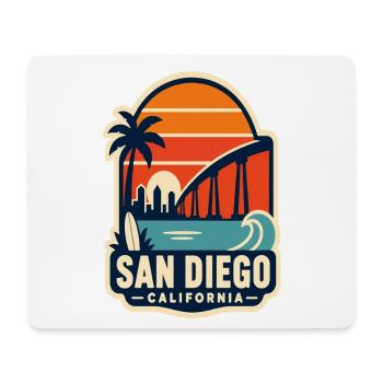 San Diego Sunset Strandgrafik - Mousepad (Querformat) - Weiß - Vorne