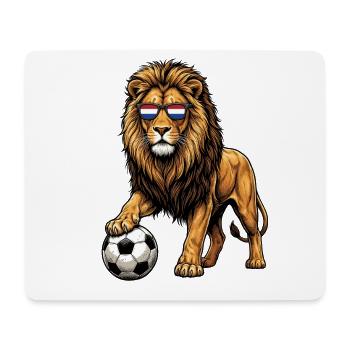 Cool Lion Football Netherlands Flag - Mouse Pad (horizontal) - white - Front