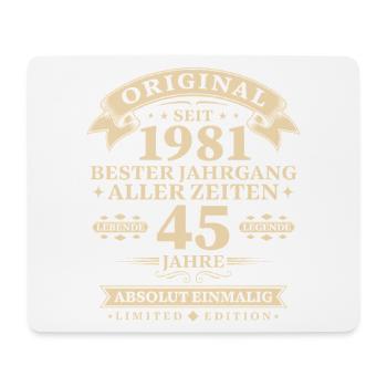 Original 1981 Bester Jahrgang 45. Geburtstag - Mousepad (Querformat) - Weiß - Vorne