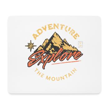 Bergabenteuer Erkunde die Berge - Mousepad (Querformat) - Weiß - Vorne
