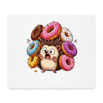 Igel im Donut-Überfluss - Mousepad (Querformat) - Weiß - Vorne