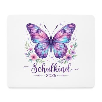 Schmetterling Schulbeginn 2026 - Mousepad (Querformat) - Weiß - Vorne