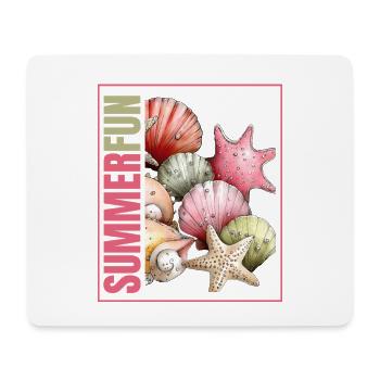 Summer Fun Muscheln & Seestern  - Mousepad (Querformat) - Weiß - Vorne