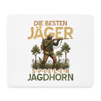 Die besten Jäger Jagdhorn - Mousepad (Querformat) - Weiß - Vorne
