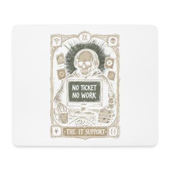 No Ticket No Work Service Desk Vintage Tech Art - Mouse Pad (horizontal) - white - Front