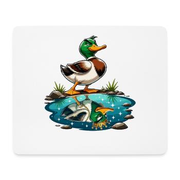 Reflet du Canard Vert - Tapis de souris (format paysage) - blanc - Devant