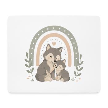 Wolf Family Boho Rainbow - Mouse Pad (horizontal) - white - Front