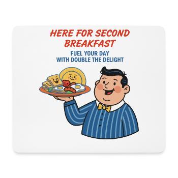 Breakfast Funny Brunch Coffee Second Breakfast - Mouse Pad (horizontal) - white - Front