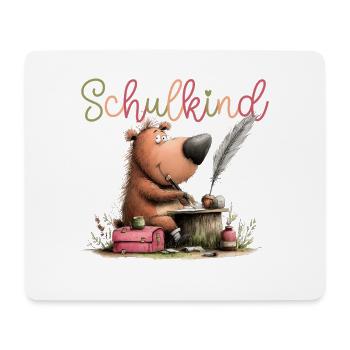 Schulkind Einschulung kleiner Bär - Mousepad (Querformat) - Weiß - Vorne