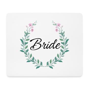 Couronne de mariée florale - Tapis de souris (format paysage) - blanc - Devant