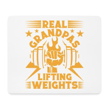 Fitness Motivation Bodybuilder Real Grandpas Lift - Mouse Pad (horizontal) - white - Front